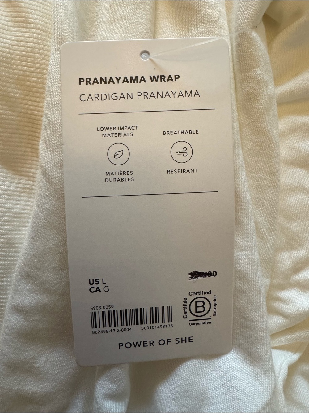 Athleta Pranayama Wrap Cardigan Womens Large White Open Front TENCEL Modal NWT - Picture 4 of 13